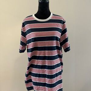 Open Trails Striped Tee Men’s XL Navy Red White Classic Crewneck